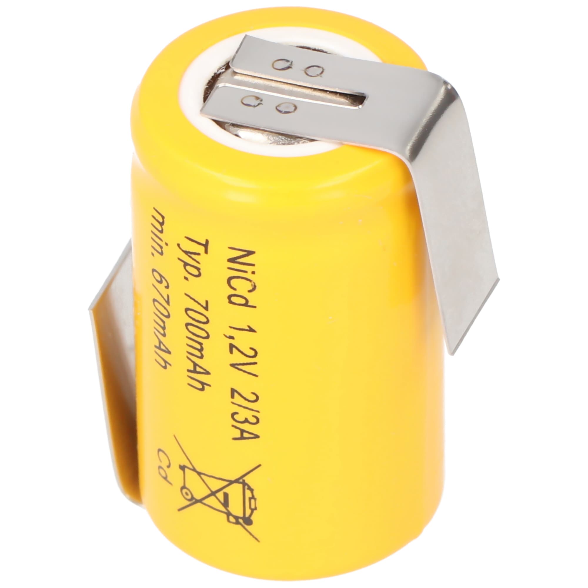 KR-600AE 2/3 A Batterie Cadnica NICD avec languettes à souder en forme de Z (pas de Sanyo d'origine)