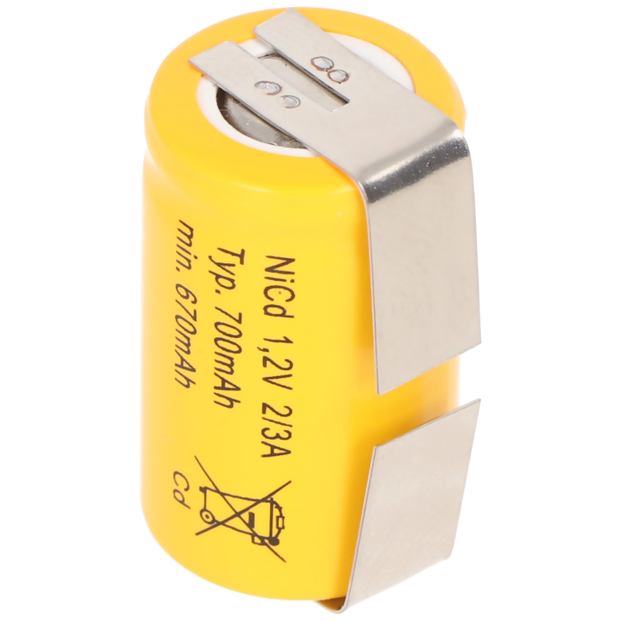 Batterie de remplacement KR-600AE 2/3 A Batterie Cadnica NICD avec cosses à souder en forme de U (pas d'origine Sanyo)