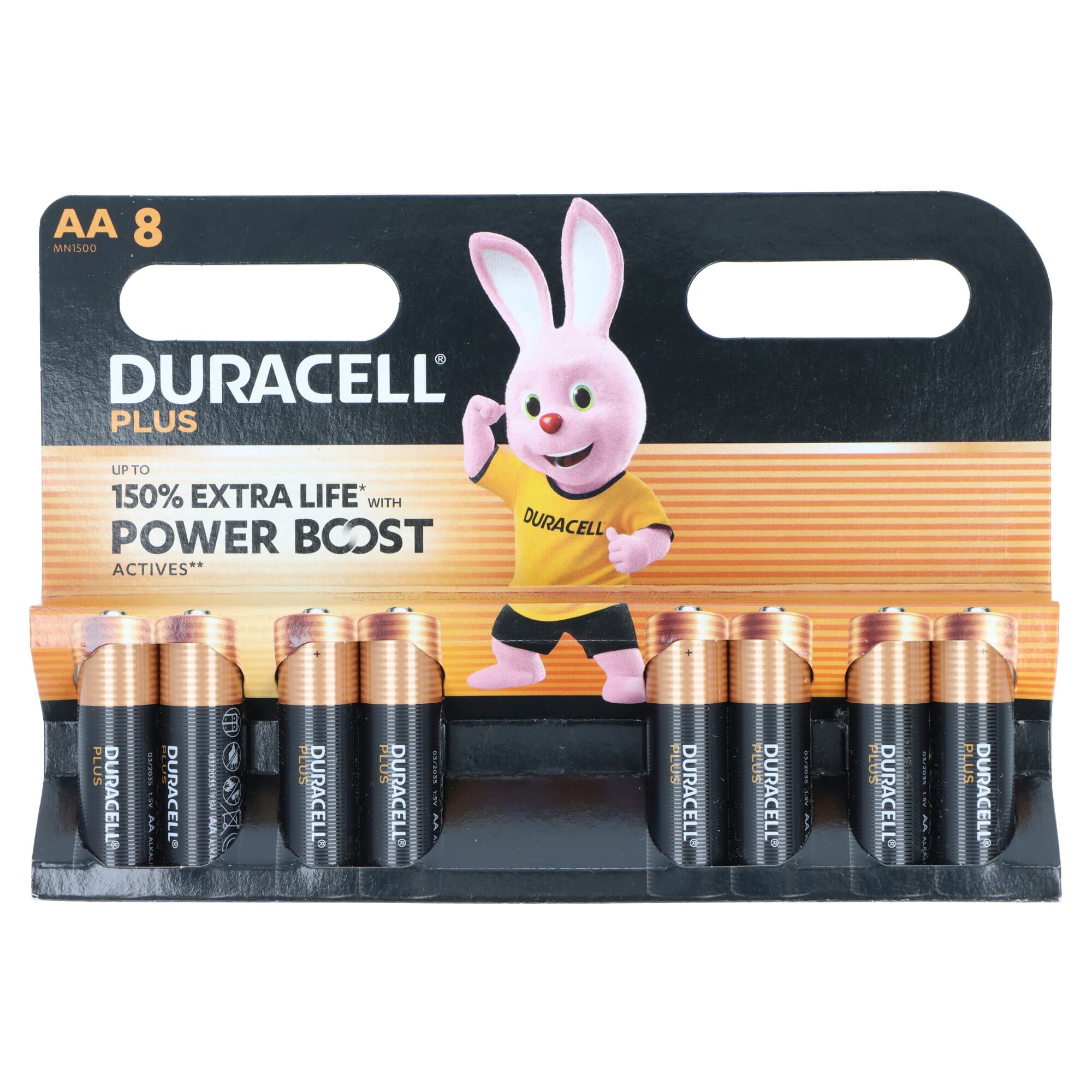 Piles Duracell Plus Power Boost MN1500 Mignon AA, blister de 8 5000394176140