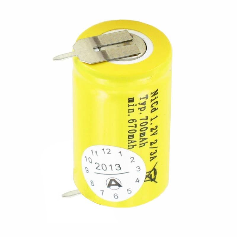 Batterie de remplacement KR-600AE 2/3 A Batterie Cadnica NICD avec impression simple (pas d'origine Sanyo)
